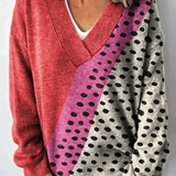 Tisk umění Mikinový svetr s výstřihem do V