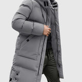 Jan – Prošívaný dlouhý kabát s kapucí