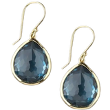 Retro modré náušnice ve tvaru kapky s krystaly