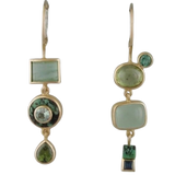 Retro zelené visací náušnice