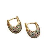 Stylové, barevné krystalové náušnice s vsazeným designem