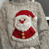 Dámský vánoční neformální pletený rolák s kapucí