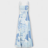 Valentýna | Maxišaty z lněné směsi s potiskem