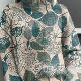 Dámský vzorovaný pletený rolákový svetr