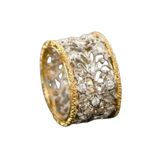 Retro prsten s motivem břečťanu a zirkony