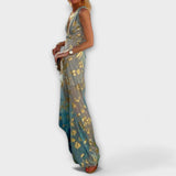 Elvira | Maxi šaty s flitrovými detaily a výstřihem do V