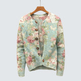 Merryn - Květinový pletený cardigan