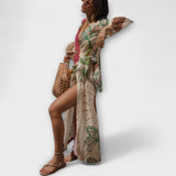 Iveta | Dovolená maxi tunika se zavazováním v pase