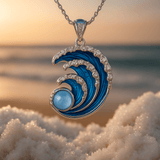 Aallon kohoá hopeassa