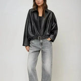 Arvella – Veganská kožená bunda s páskem