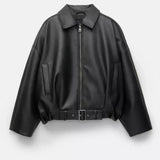 Arvella – Veganská kožená bunda s páskem