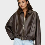 Arvella – Veganská kožená bunda s páskem