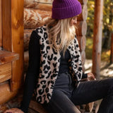 Astrid - Leopardíkový Pletený Vesta