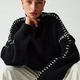 Alma | Oversize-Dolcevita svetr s Piqué detaily