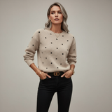 Eva | Lehký pletený svetr s puntíkovaným vzorem