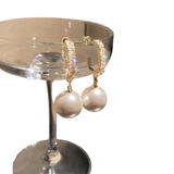 Elegantní náušnice s perlami a zirkony