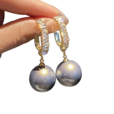 Elegantní náušnice s perlami a zirkony