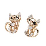 Elegantní náušnice s kočičím motivem a zirkony