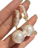 Elegantní náušnice s perlami a zirkony