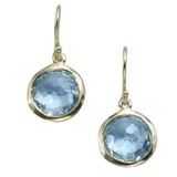 Retro náušnice s modrým krystalem a výplní