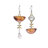 Retro náušnice s přírodním oranžovým kamenem