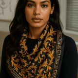 Galina Musta Foulard (100 % Hedvábí - 88 cm)