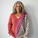 Tisk umění Mikinový svetr s výstřihem do V