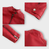 Moderní Krátká Kožená Bunda na Zip