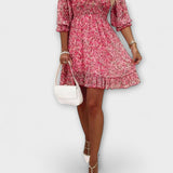 Anne | Šaty s květinovým vzorem a nabíranými rukávy