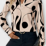 Joana - Stylová dlouhá rukávová blůza s ostrým výstřihem