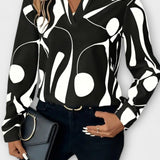 Joana - Stylová dlouhá rukávová blůza s ostrým výstřihem