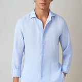Esenciální Lněná Košile - Světle Modrá