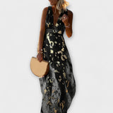 Elvira | Maxi šaty s flitrovými detaily a výstřihem do V