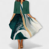 Božetěška | Květinové midi šaty s ladícím přehozem