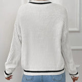 Marina | Pruhovaný pletený svetr s waffle vzorem