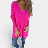 Leontýna – Ležérní úpletová tunika s výstřihem do V