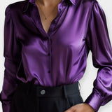 Saténová košile s límečkem