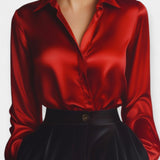 Saténová košile s límečkem