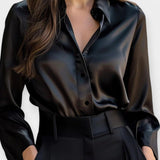 Saténová košile s límečkem