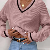 Marina | Pruhovaný pletený svetr s waffle vzorem