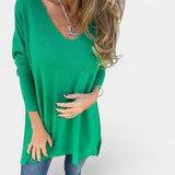 Leontýna – Ležérní úpletová tunika s výstřihem do V