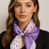 Violetta-háčkovaný šátek (100% hedvábí - 68cm)