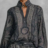 Mira | Vintage paisley košile s dlouhým rukávem