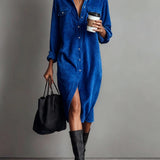 Novi | Midi šaty s náprsními kapsami