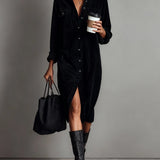 Novi | Midi šaty s náprsními kapsami