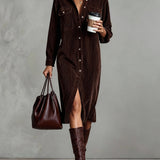 Novi | Midi šaty s náprsními kapsami