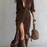 Ema | Vintage plisované midi šaty