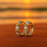 Zirkonové zlaté stříbrné náušnice