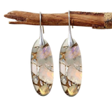 Vintage oválné náušnice z přírodních materiálů