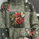 Dámský potištěný pletený rolákový svetr